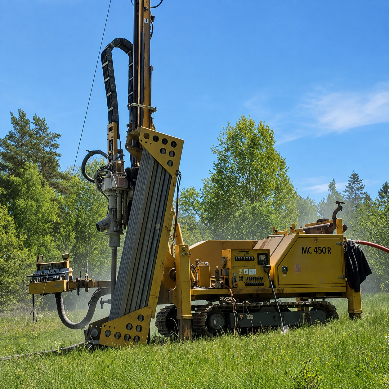 Borrigg MC 450R i arbete på ett fält utanför Karlskrona
